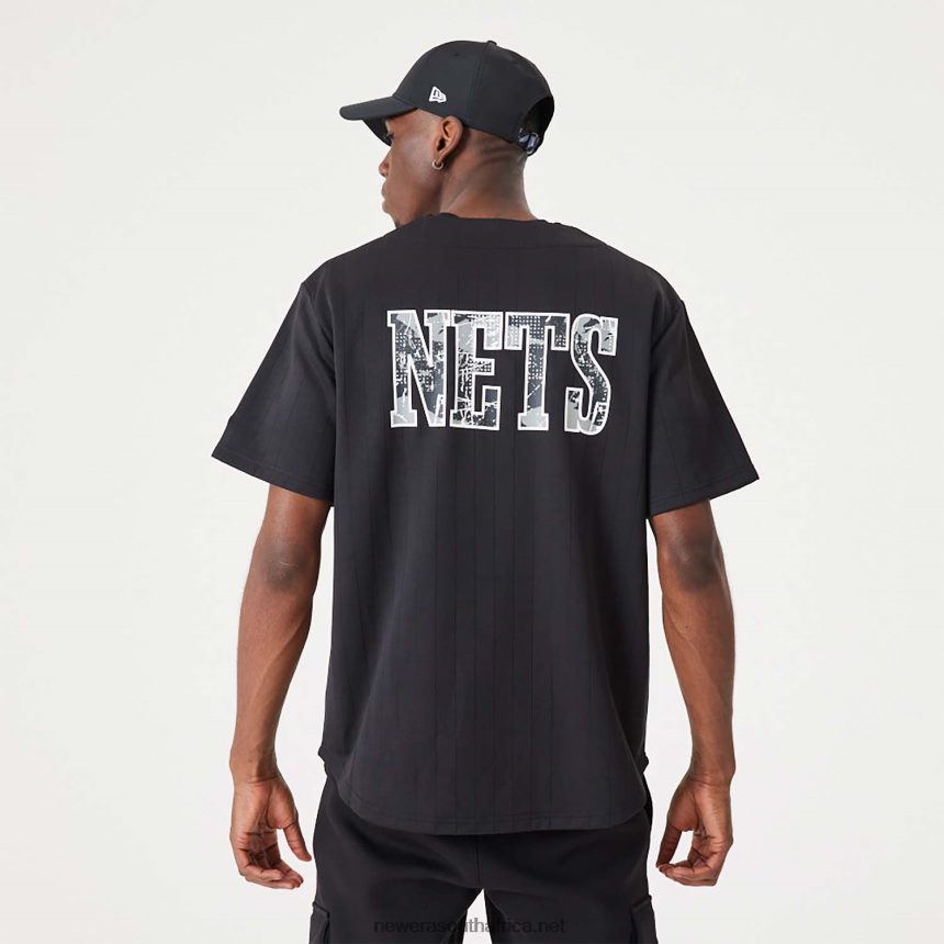 Brooklyn Nets NBA Infill Team Logo Black Jersey New Era TRBRBN2928