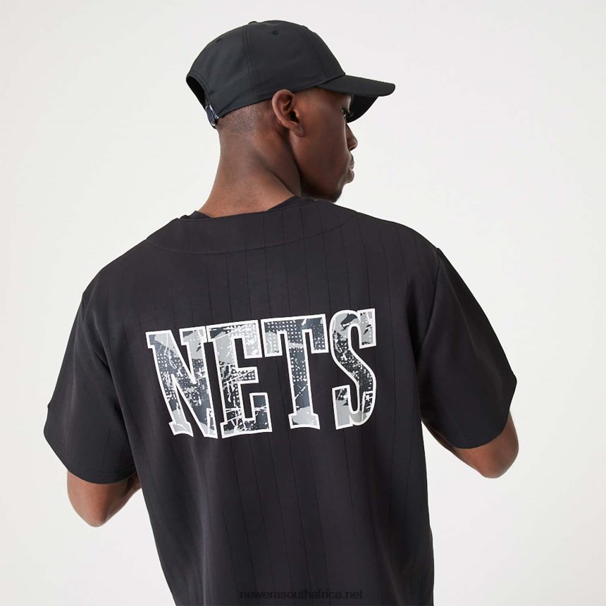 Brooklyn Nets NBA Infill Team Logo Black Jersey New Era TRBRBN2928