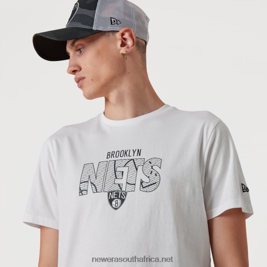 Brooklyn Nets NBA Wordmark White T-Shirt New Era TRBRBN2978