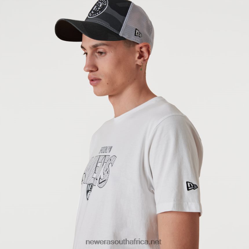 Brooklyn Nets NBA Wordmark White T-Shirt New Era TRBRBN2978