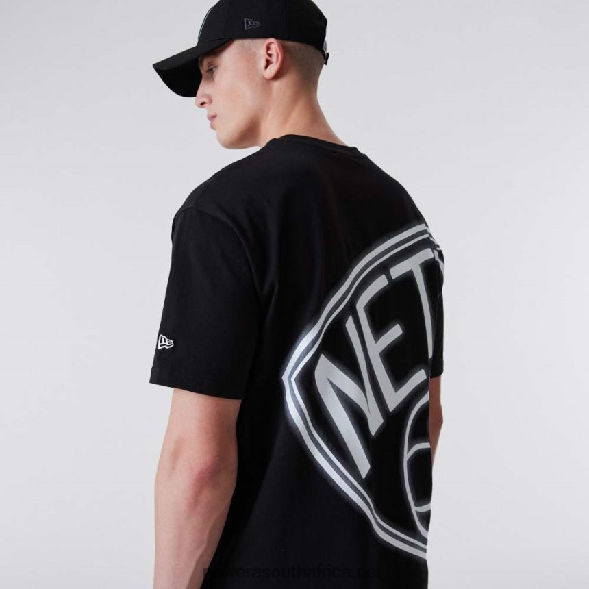 Brooklyn Nets Neon Oversized Black T-Shirt New Era TRBRBN3165