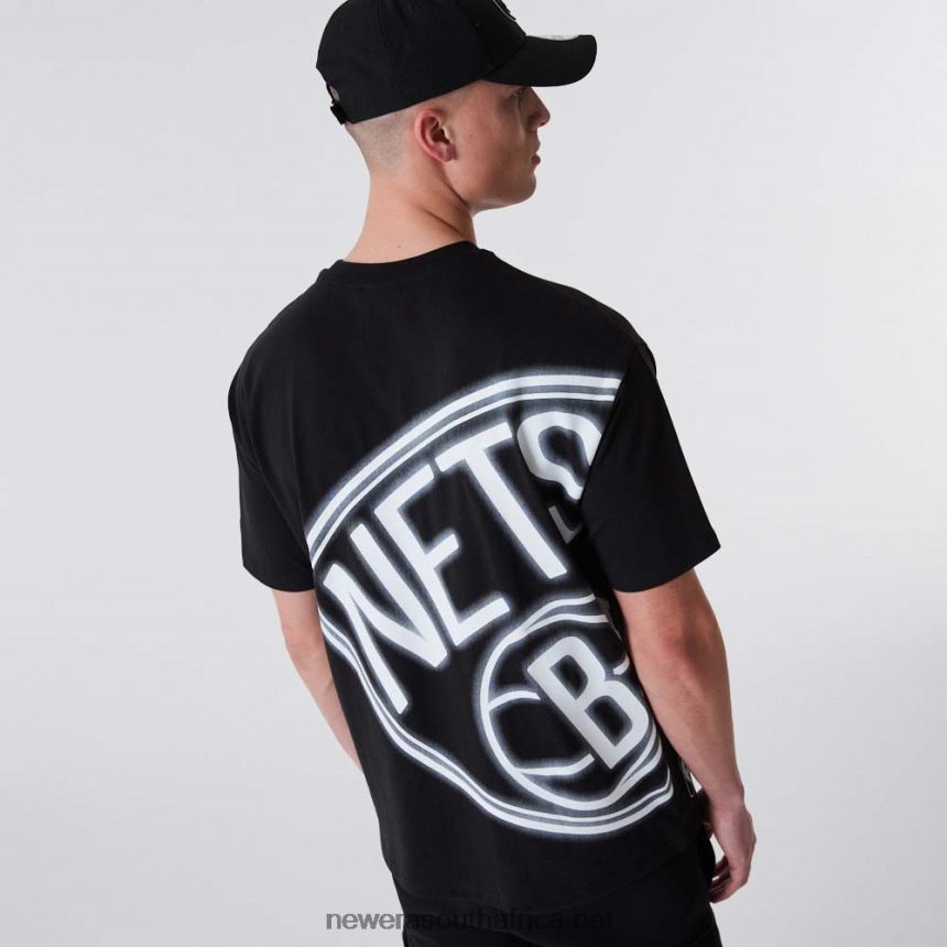 Brooklyn Nets Neon Oversized Black T-Shirt New Era TRBRBN3165