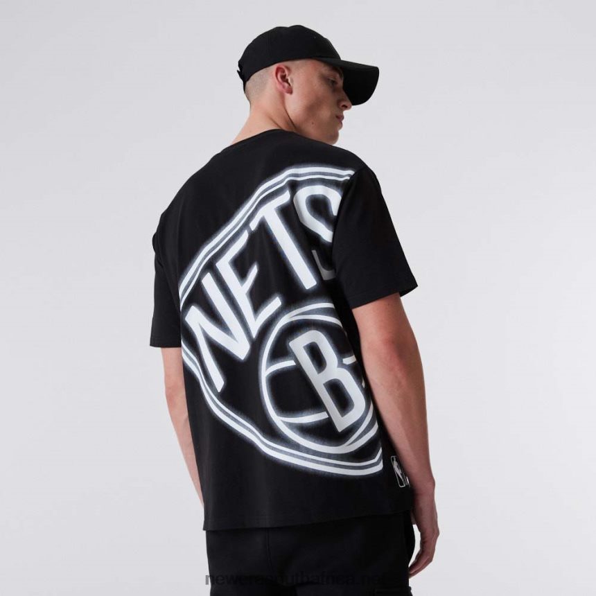 Brooklyn Nets Neon Oversized Black T-Shirt New Era TRBRBN3165