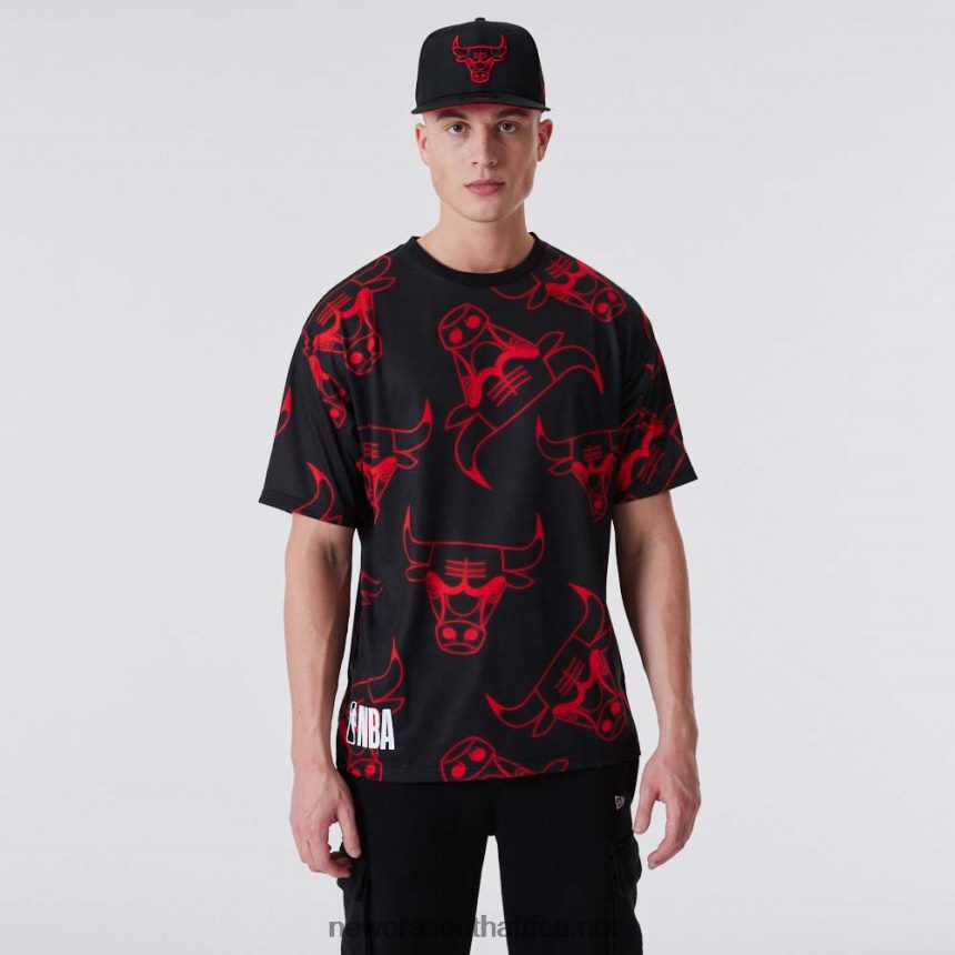 Chicago Bulls All Over Print Neon Black T-Shirt New Era TRBRBN2889