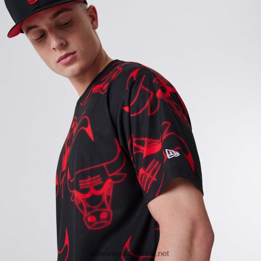 Chicago Bulls All Over Print Neon Black T-Shirt New Era TRBRBN2889