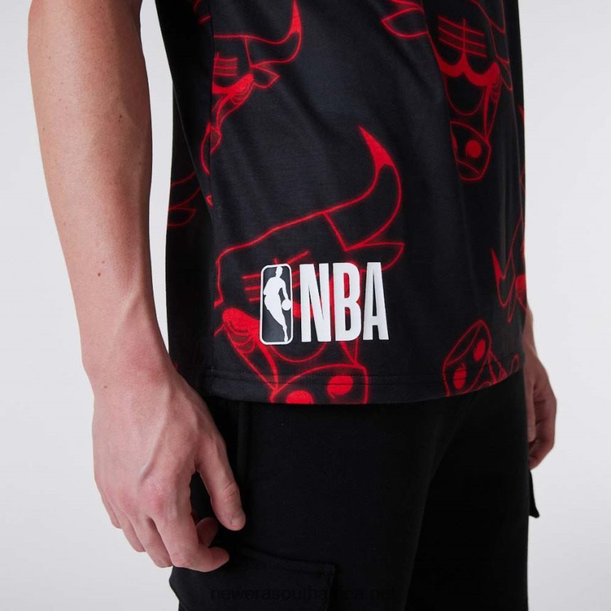 Chicago Bulls All Over Print Neon Black T-Shirt New Era TRBRBN2889