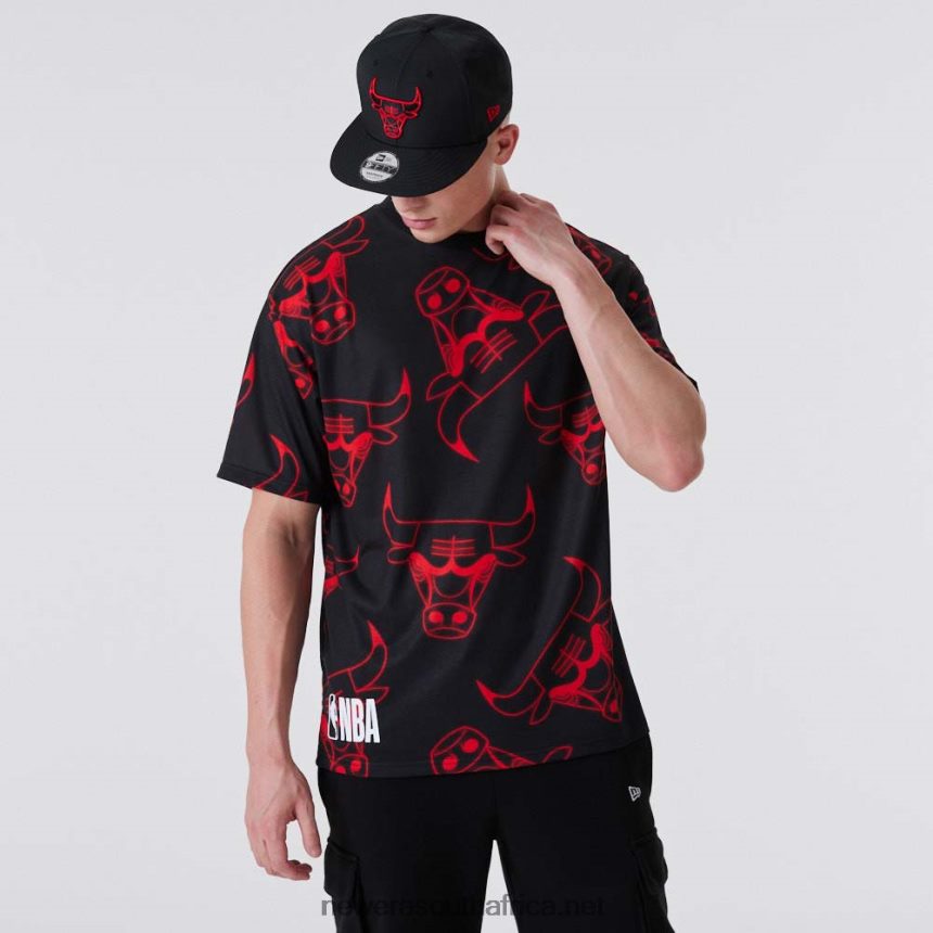 Chicago Bulls All Over Print Neon Black T-Shirt New Era TRBRBN2889