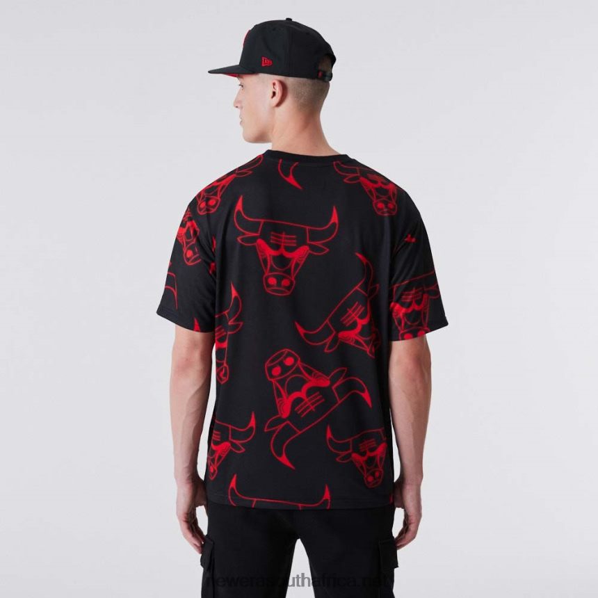 Chicago Bulls All Over Print Neon Black T-Shirt New Era TRBRBN2889
