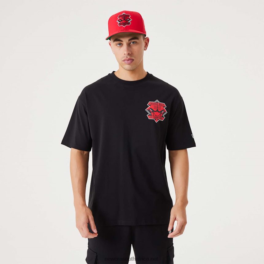 Chicago Bulls NBA Championship Black Oversized T-Shirt New Era TRBRBN2942