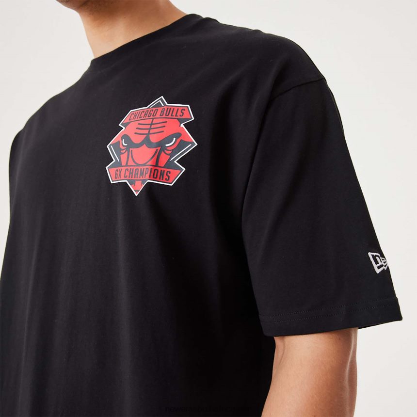 Chicago Bulls NBA Championship Black Oversized T-Shirt New Era TRBRBN2942