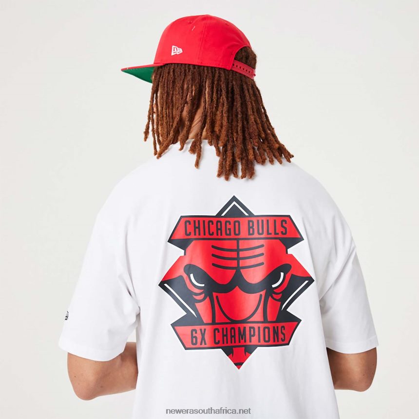 Chicago Bulls NBA Championship White Oversized T-Shirt New Era TRBRBN2970