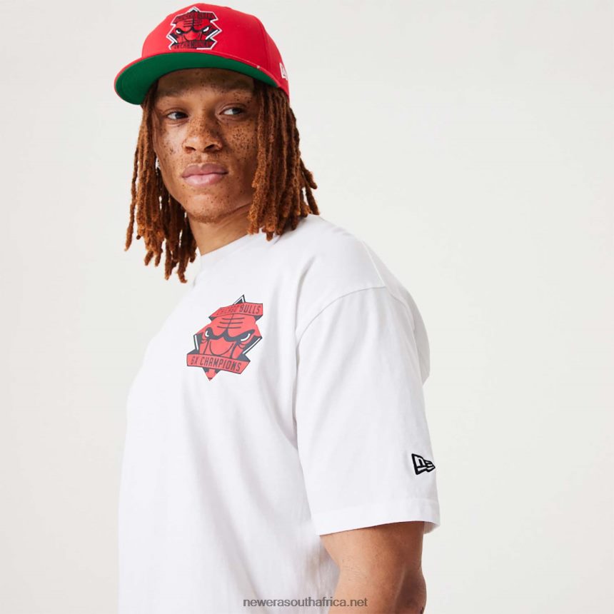 Chicago Bulls NBA Championship White Oversized T-Shirt New Era TRBRBN2970