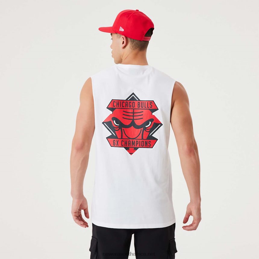 Chicago Bulls NBA Championship White Tank Top New Era TRBRBN3067