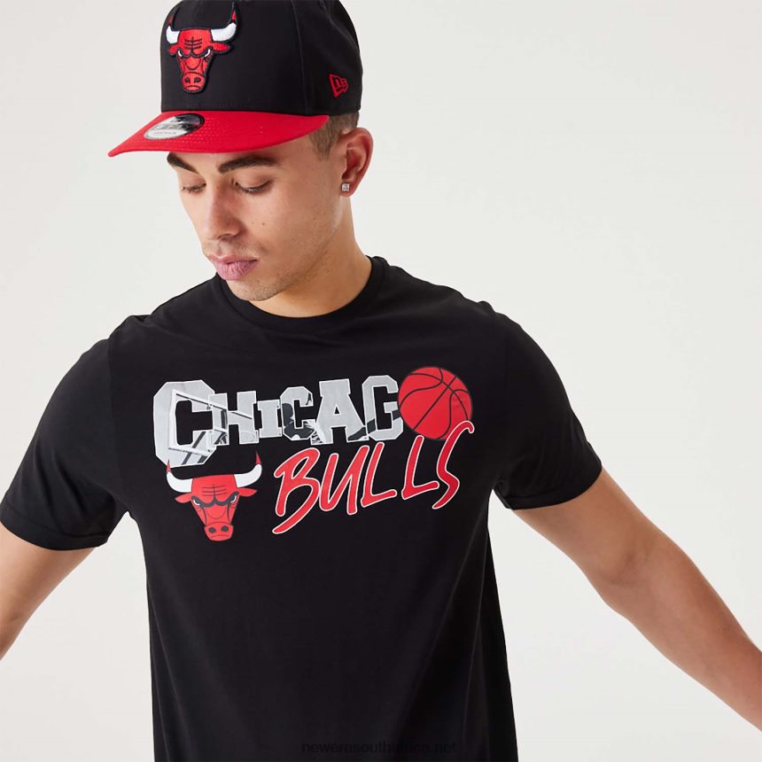 Chicago Bulls NBA Infill Graphic Black T-Shirt New Era TRBRBN2984