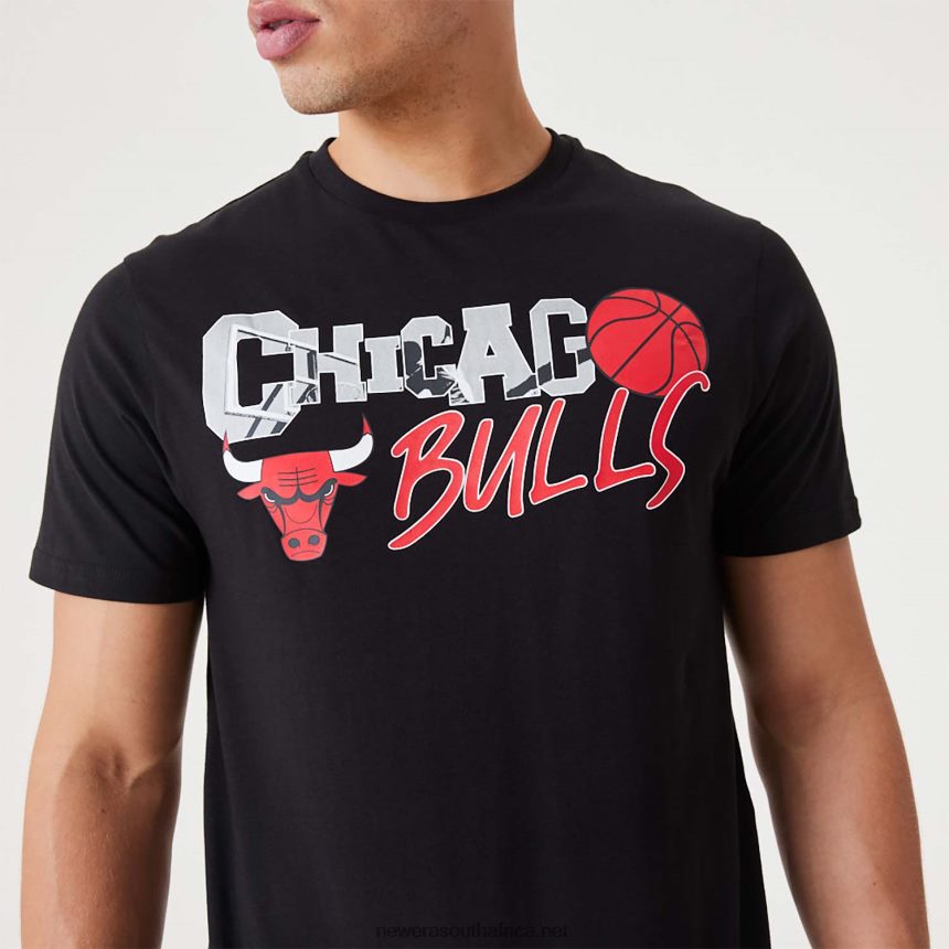 Chicago Bulls NBA Infill Graphic Black T-Shirt New Era TRBRBN2984