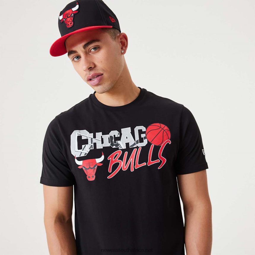 Chicago Bulls NBA Infill Graphic Black T-Shirt New Era TRBRBN2984
