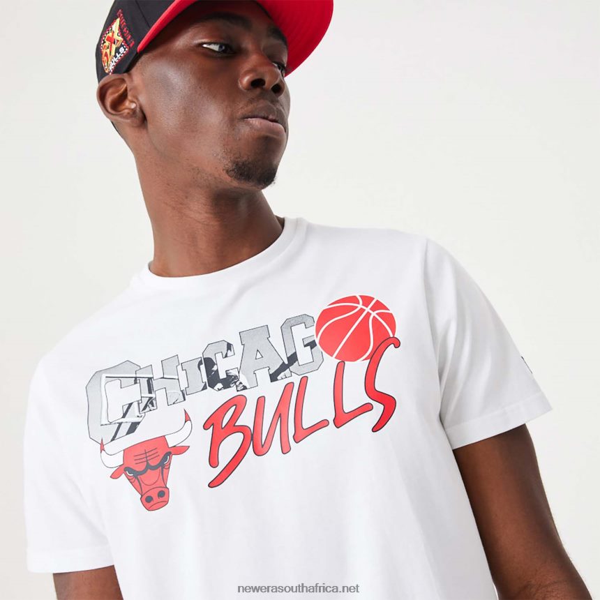 Chicago Bulls NBA Infill Graphic White T-Shirt New Era TRBRBN2998