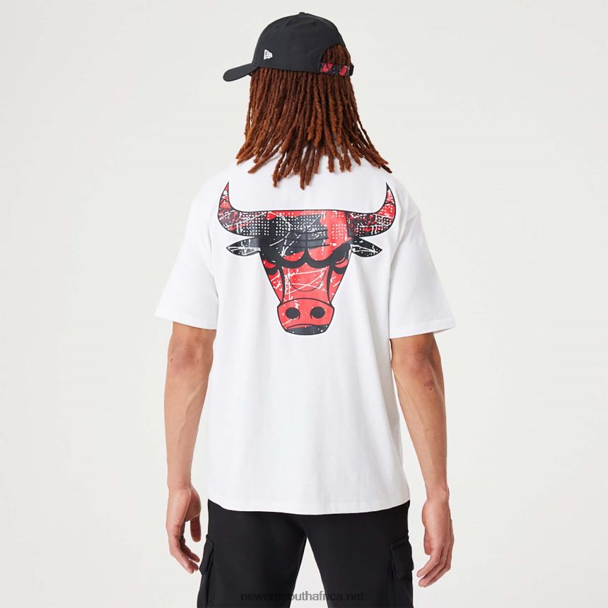 Chicago Bulls NBA Infill Team Logo White Oversized T-Shirt New Era TRBRBN3026