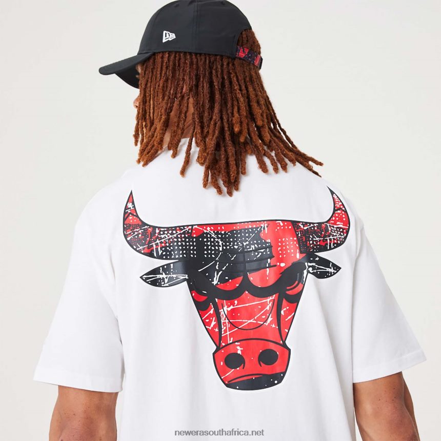 Chicago Bulls NBA Infill Team Logo White Oversized T-Shirt New Era TRBRBN3026