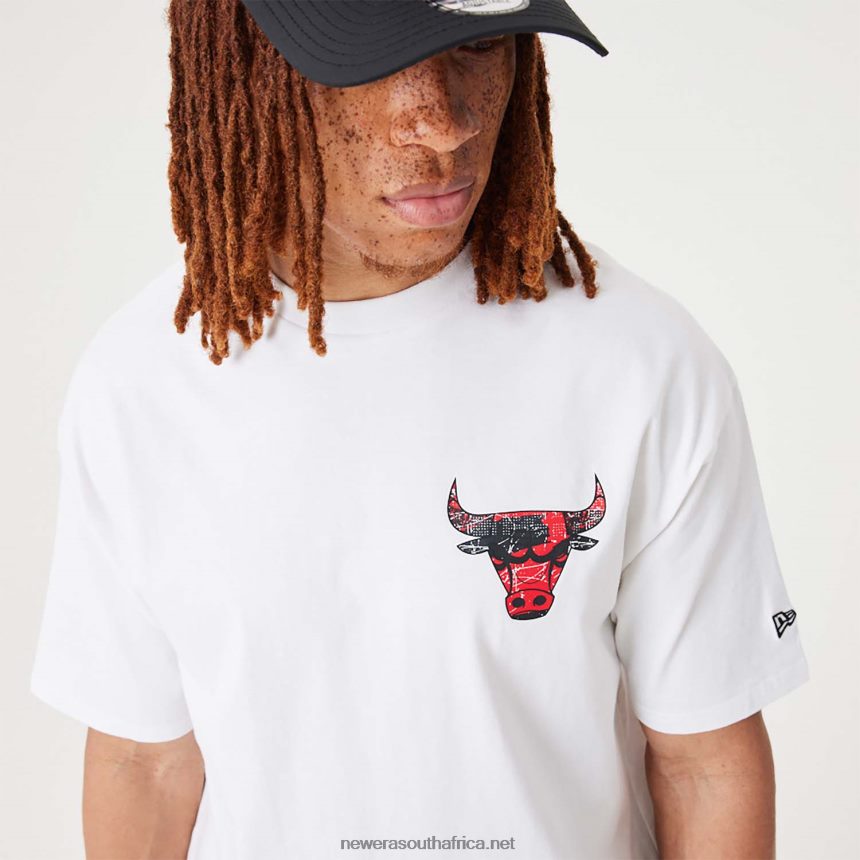 Chicago Bulls NBA Infill Team Logo White Oversized T-Shirt New Era TRBRBN3026