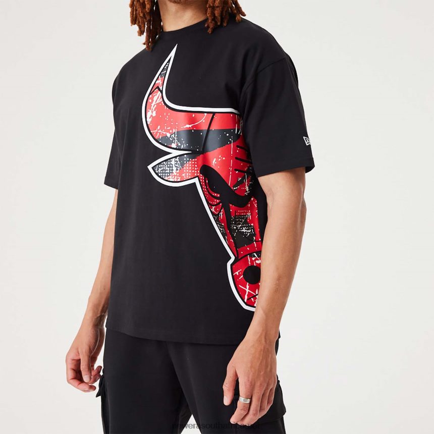 Chicago Bulls NBA Large Team Logo Black Oversized T-Shirt New Era TRBRBN2969