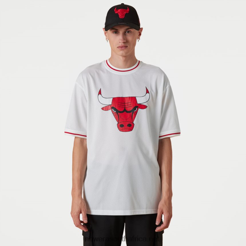 Chicago Bulls NBA Logo Oversized White Mesh T-Shirt New Era TRBRBN2908