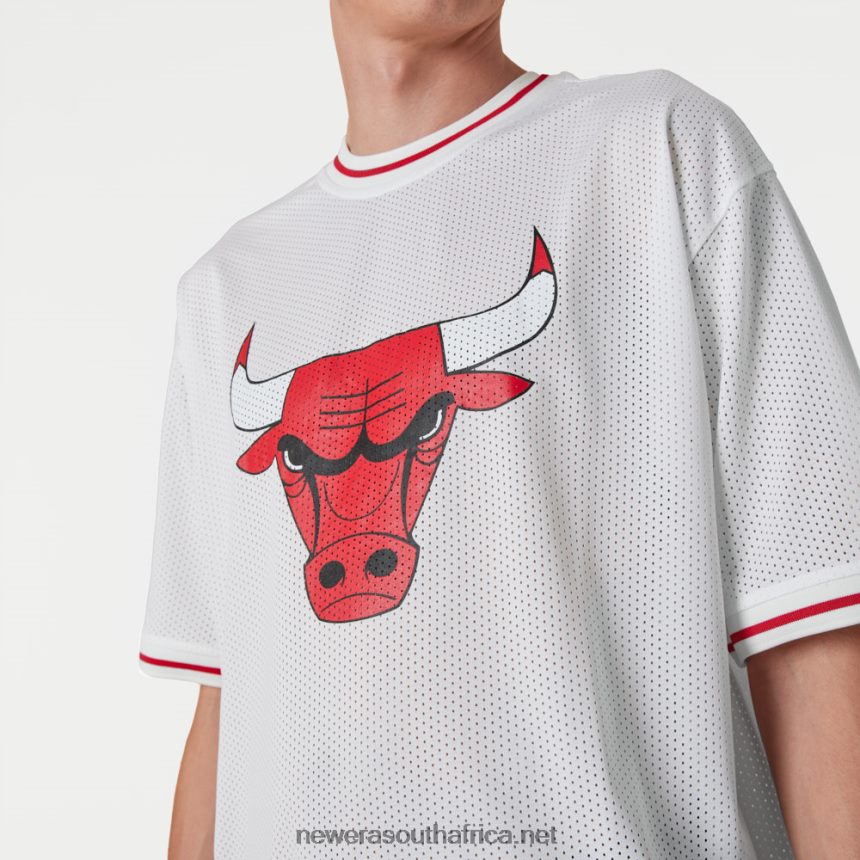 Chicago Bulls NBA Logo Oversized White Mesh T-Shirt New Era TRBRBN2908