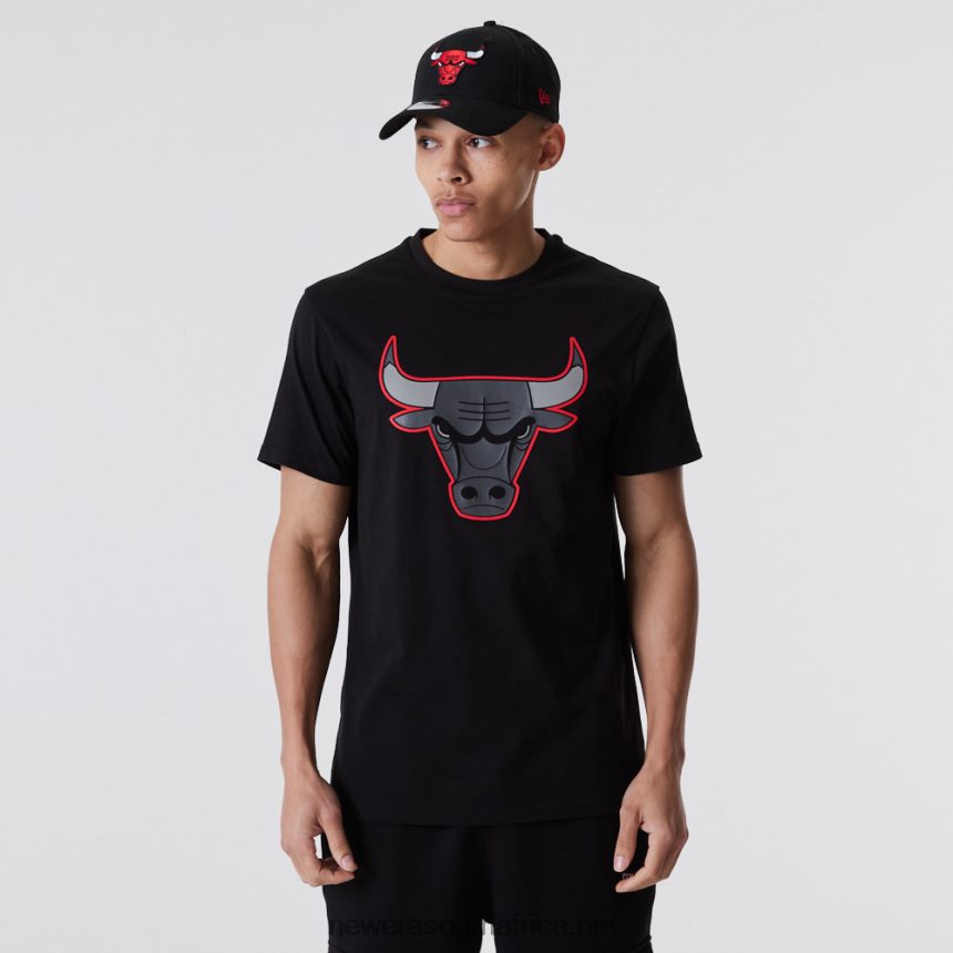 Chicago Bulls NBA Outline Logo Black T-Shirt New Era TRBRBN3166