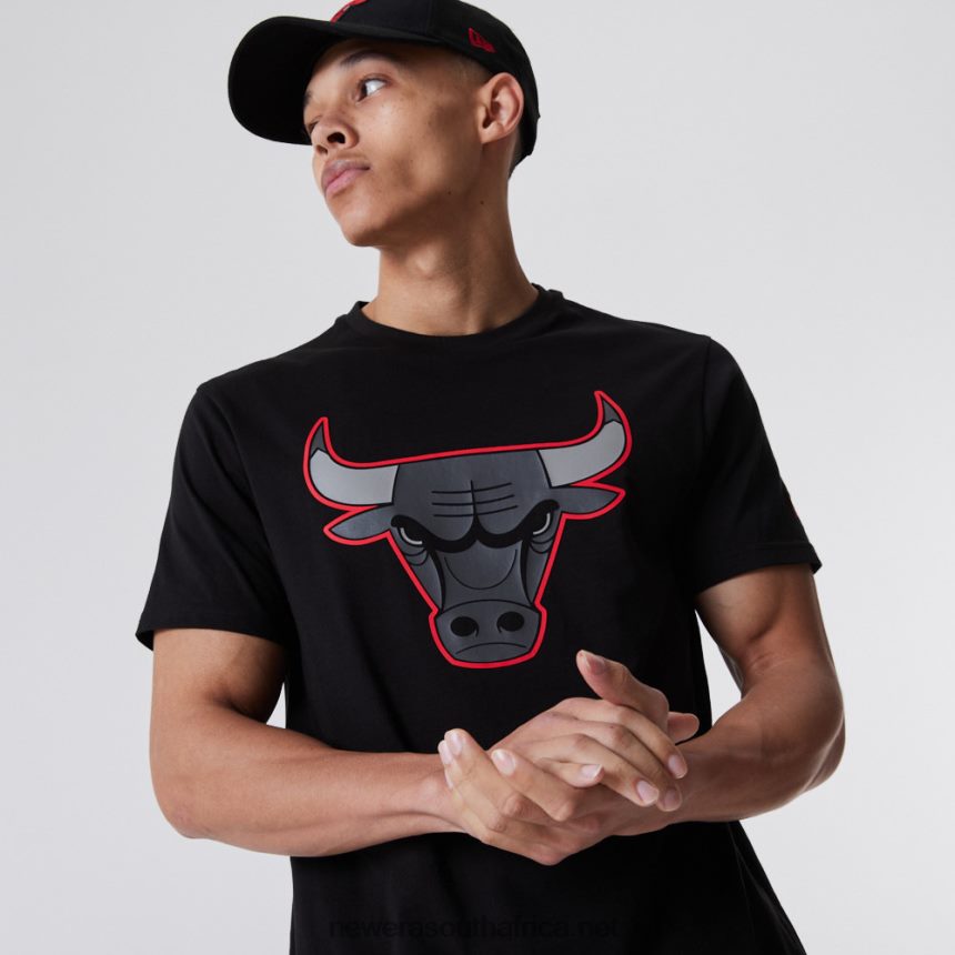 Chicago Bulls NBA Outline Logo Black T-Shirt New Era TRBRBN3166