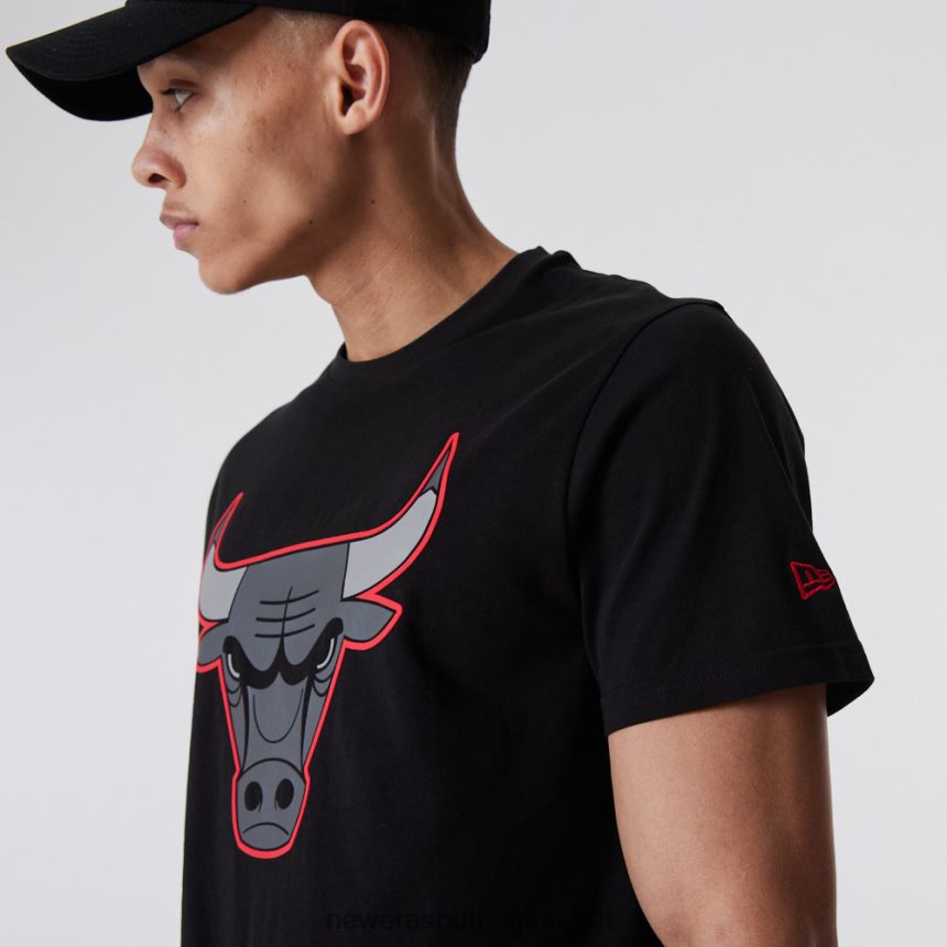 Chicago Bulls NBA Outline Logo Black T-Shirt New Era TRBRBN3166