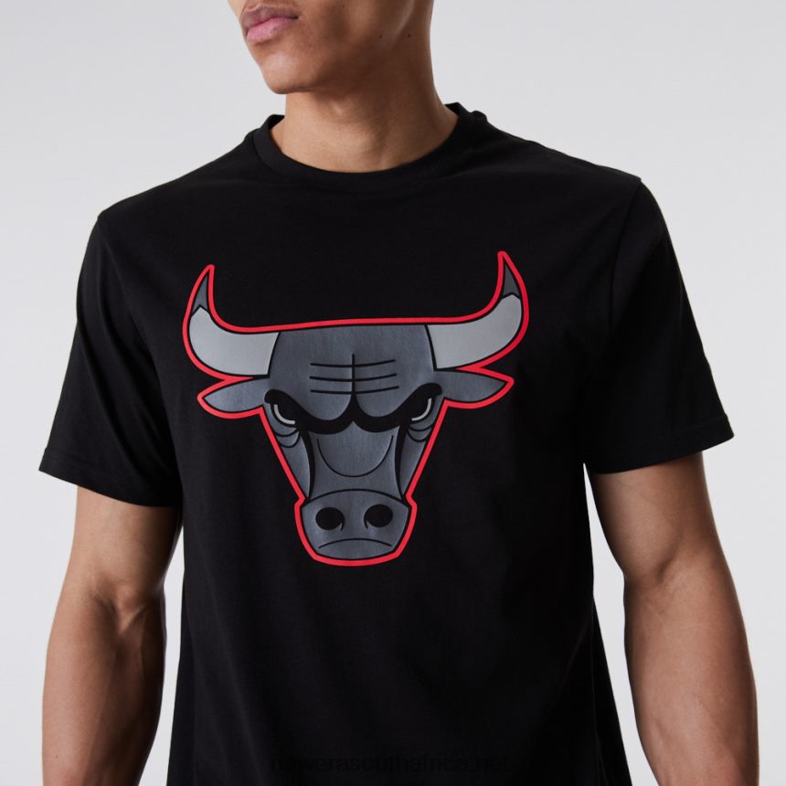 Chicago Bulls NBA Outline Logo Black T-Shirt New Era TRBRBN3166