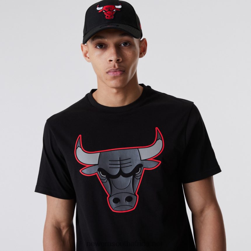 Chicago Bulls NBA Outline Logo Black T-Shirt New Era TRBRBN3166