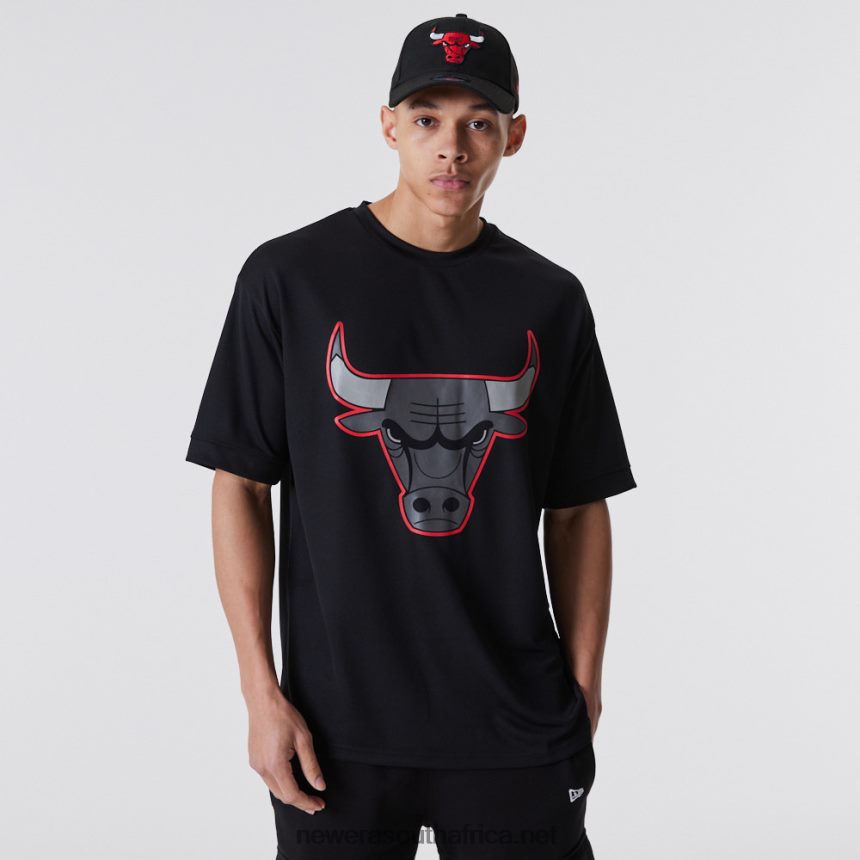Chicago Bulls NBA Outline Mesh Black T-Shirt New Era TRBRBN2918