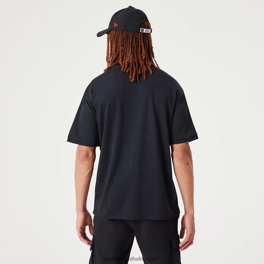 Chicago Bulls NBA Script Black Oversized T-Shirt New Era TRBRBN2957
