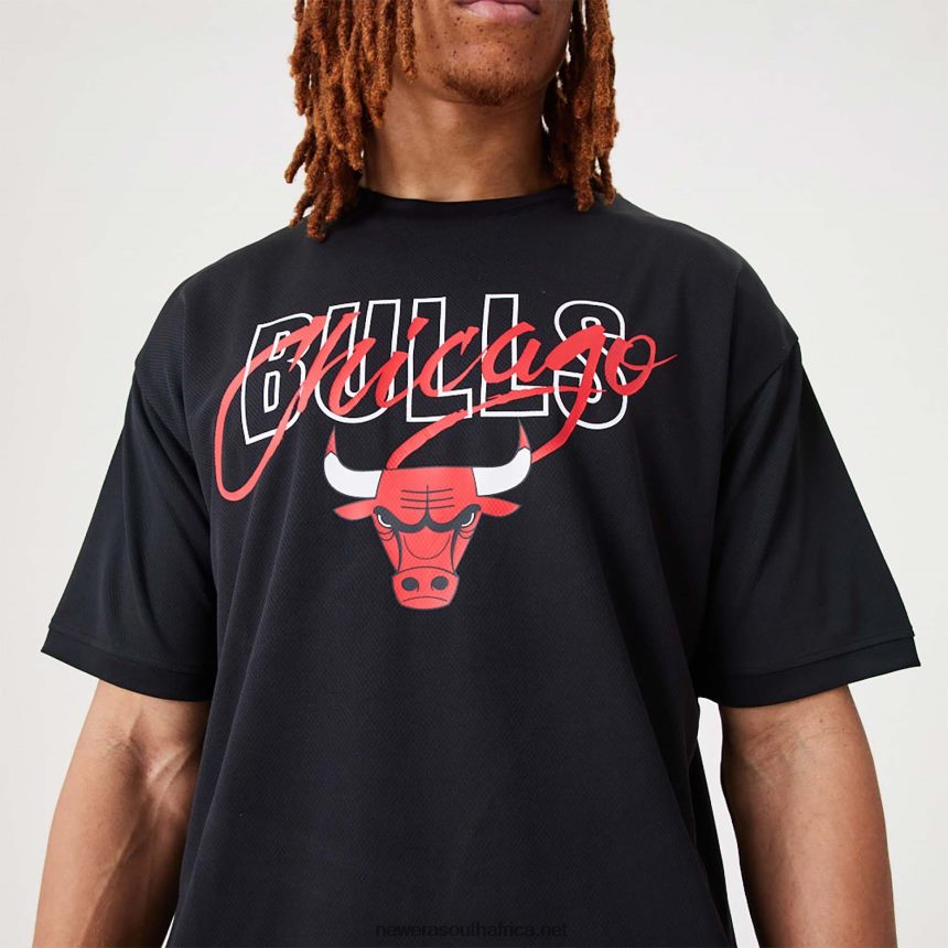 Chicago Bulls NBA Script Black Oversized T-Shirt New Era TRBRBN2957