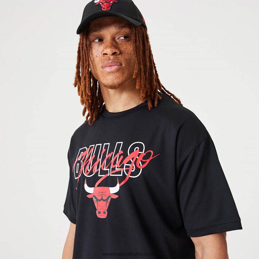 Chicago Bulls NBA Script Black Oversized T-Shirt New Era TRBRBN2957