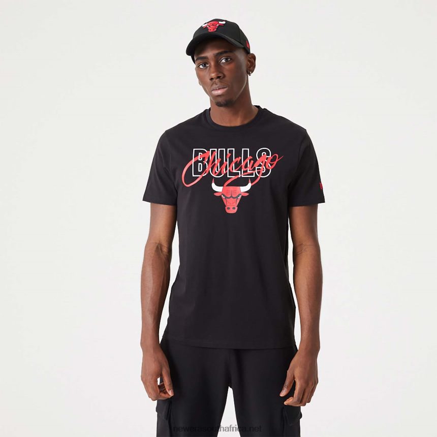 Chicago Bulls NBA Script Black T-Shirt New Era TRBRBN3109