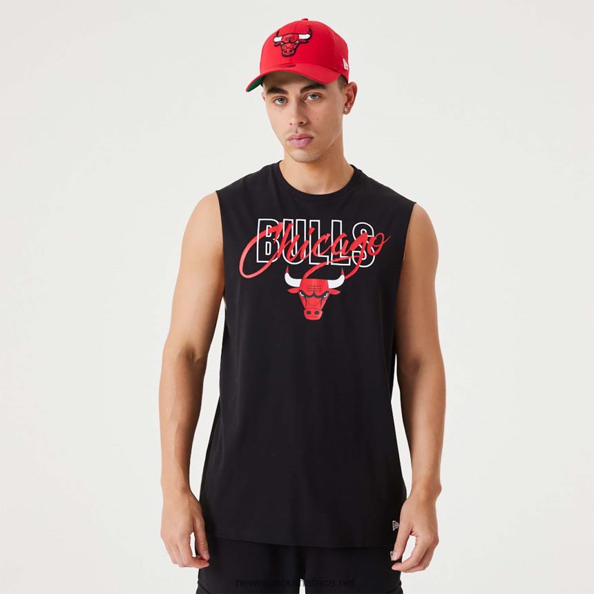 Chicago Bulls NBA Script Essential Black Tank Top New Era TRBRBN3121