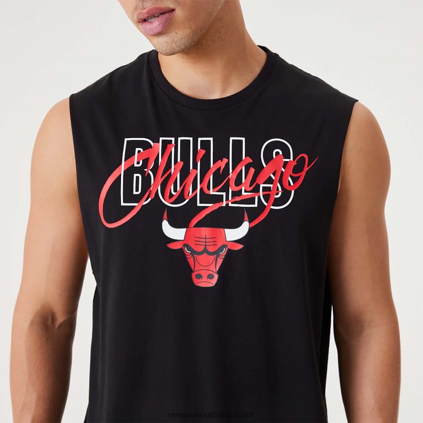 Chicago Bulls NBA Script Essential Black Tank Top New Era TRBRBN3121