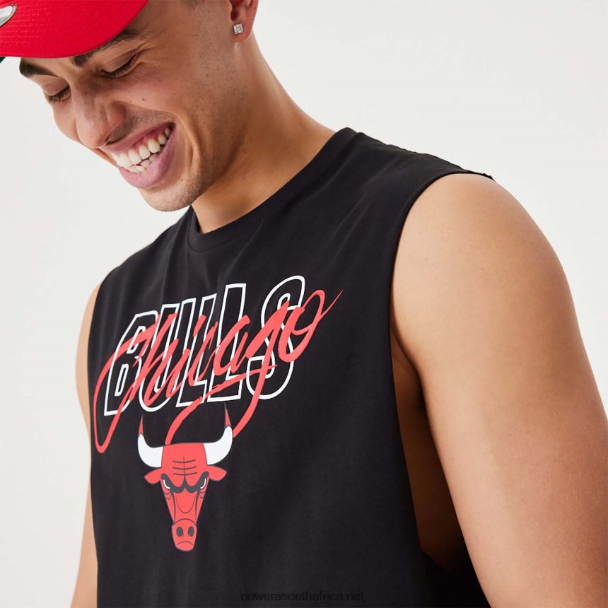 Chicago Bulls NBA Script Essential Black Tank Top New Era TRBRBN3121