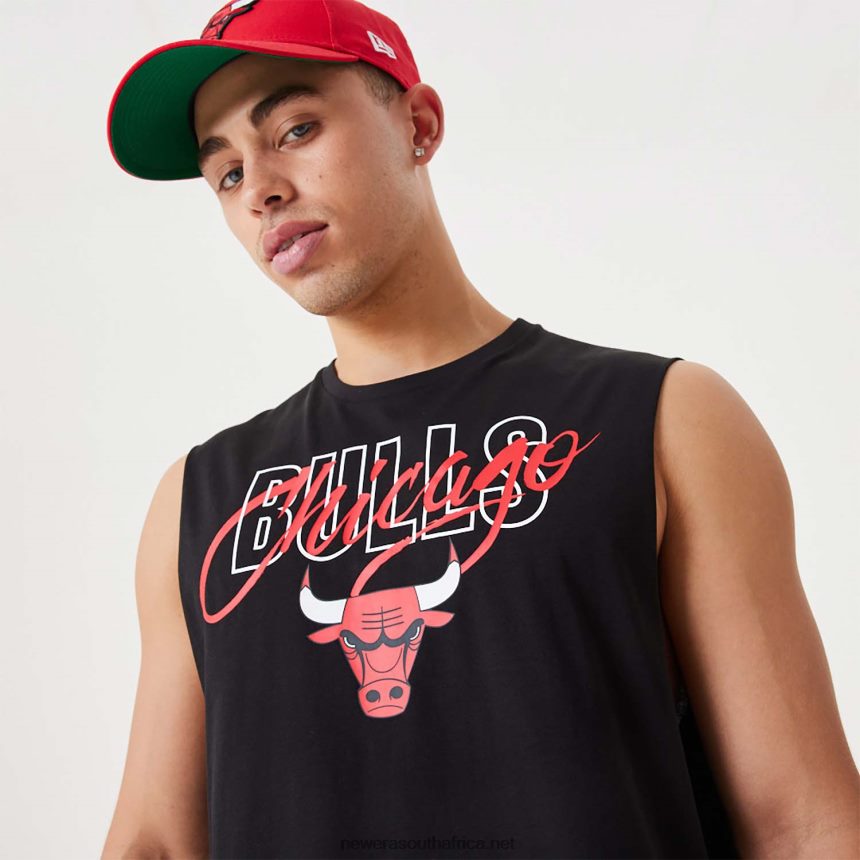 Chicago Bulls NBA Script Essential Black Tank Top New Era TRBRBN3121