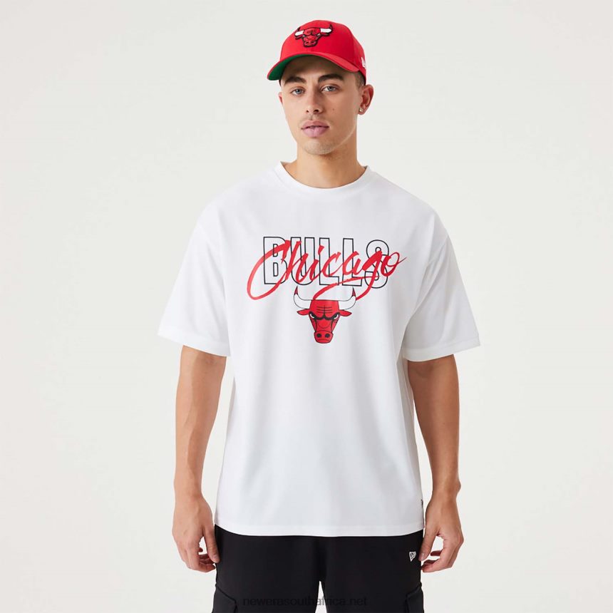 Chicago Bulls NBA Script White Oversized T-Shirt New Era TRBRBN2985