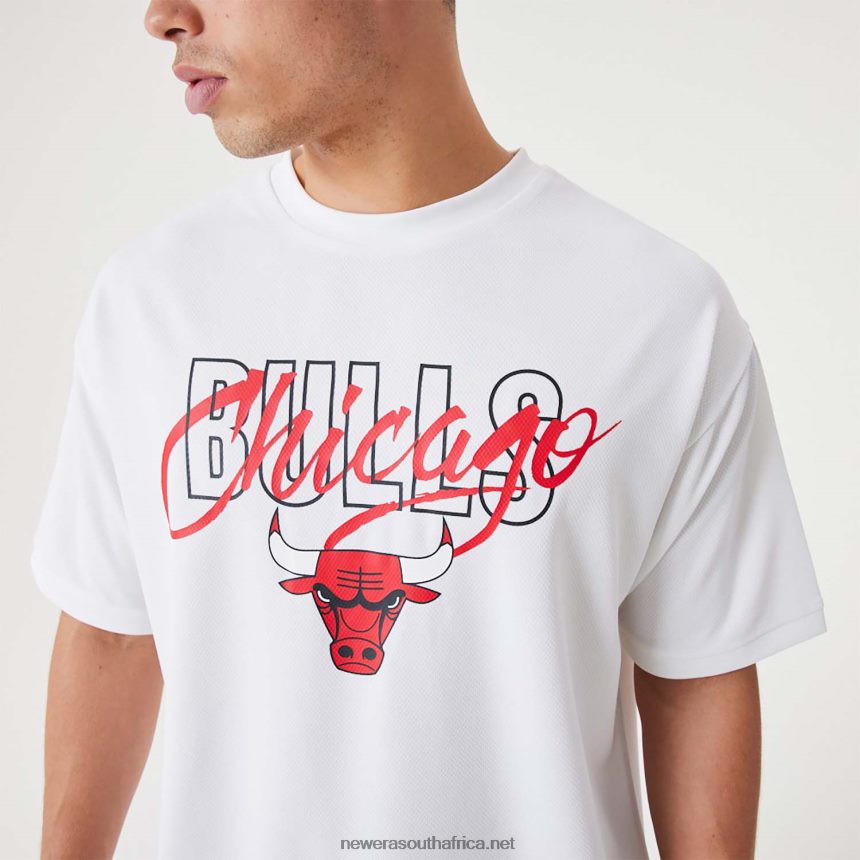 Chicago Bulls NBA Script White Oversized T-Shirt New Era TRBRBN2985