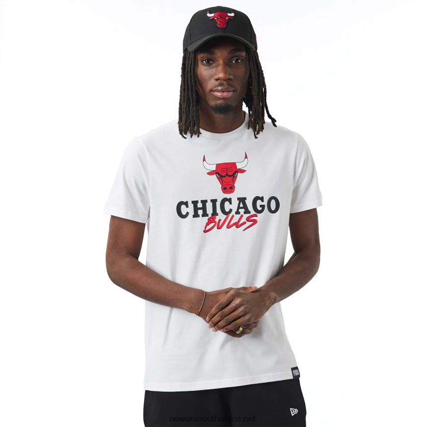 Chicago Bulls NBA Script White T-Shirt New Era TRBRBN3058
