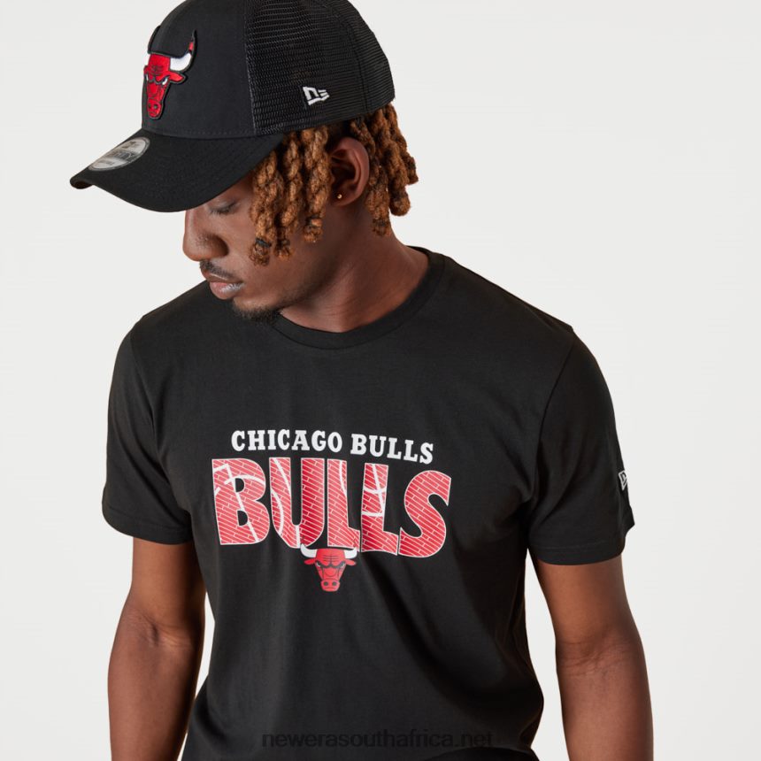Chicago Bulls NBA Wordmark Black T-Shirt New Era TRBRBN2992
