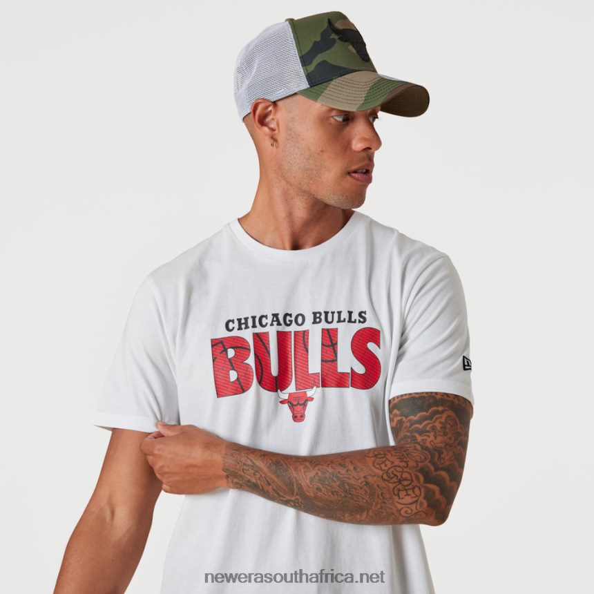Chicago Bulls NBA Wordmark White T-Shirt New Era TRBRBN3020