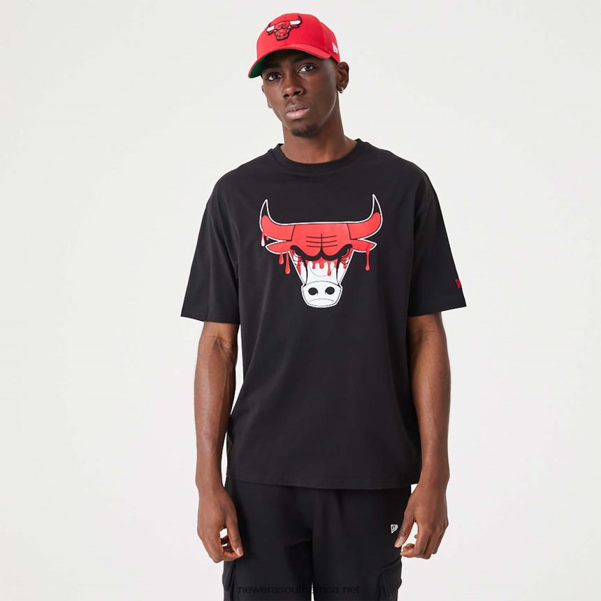 Chicago NBA Drip Logo Bulls Black T-Shirt New Era TRBRBN3110