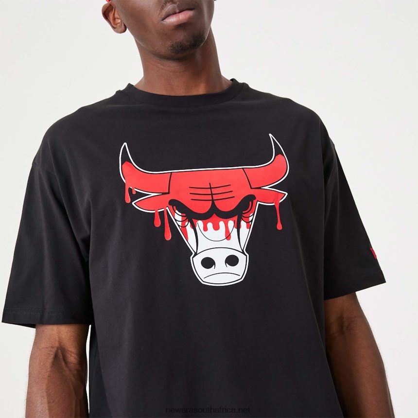Chicago NBA Drip Logo Bulls Black T-Shirt New Era TRBRBN3110