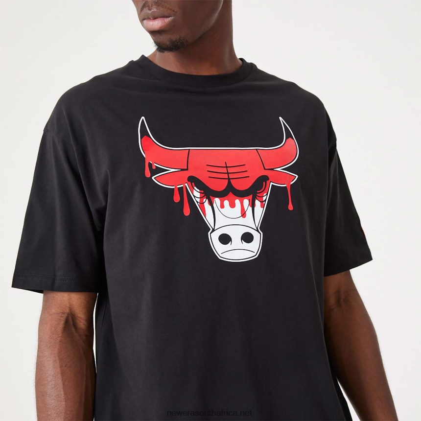 Chicago NBA Drip Logo Bulls Black T-Shirt New Era TRBRBN3110