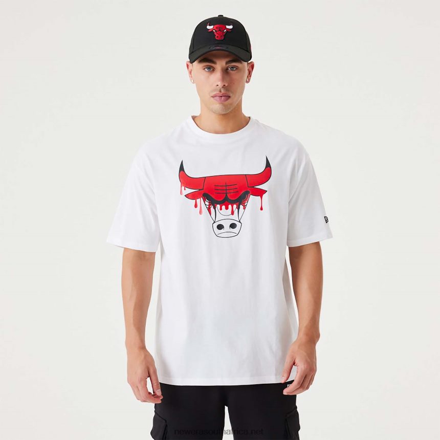 Chicago NBA Drip Logo Bulls White T-Shirt New Era TRBRBN2972